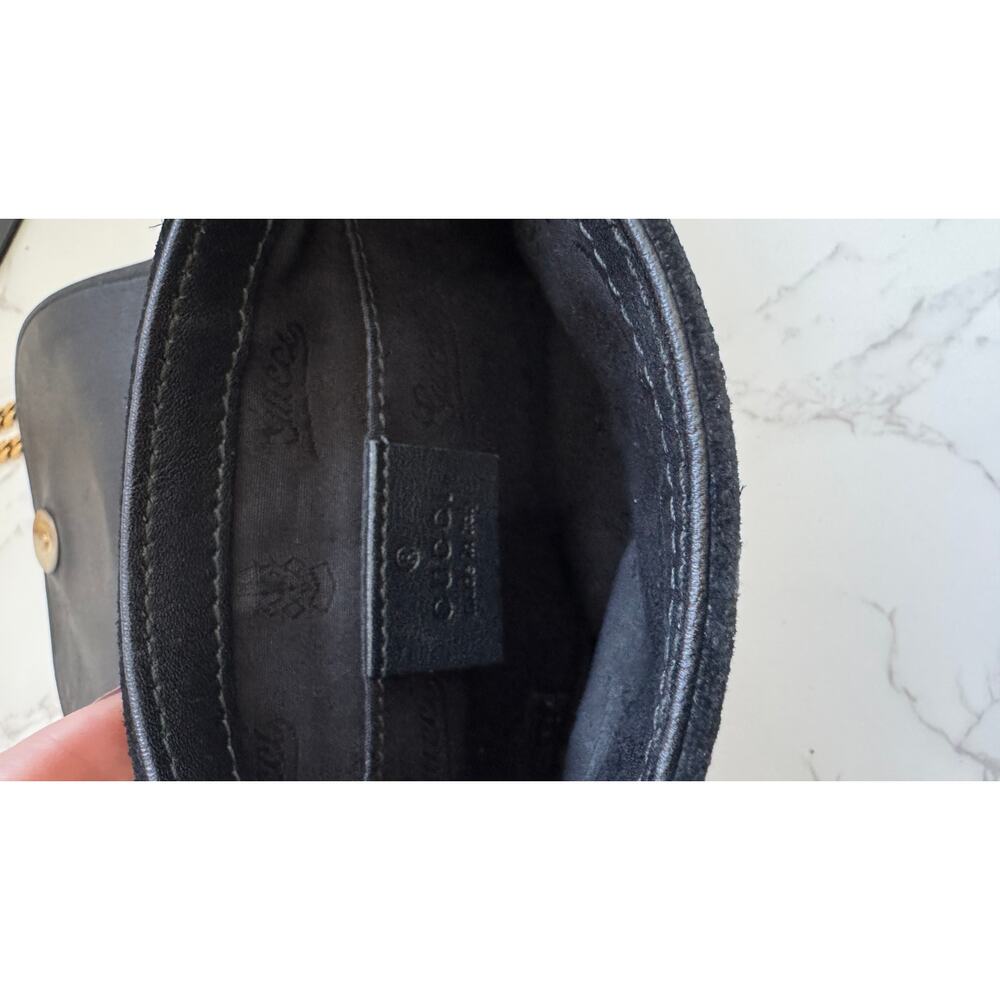 Gucci 1973 Small Chain Shoulder Bag in Black Suede - Picture 10 of 10